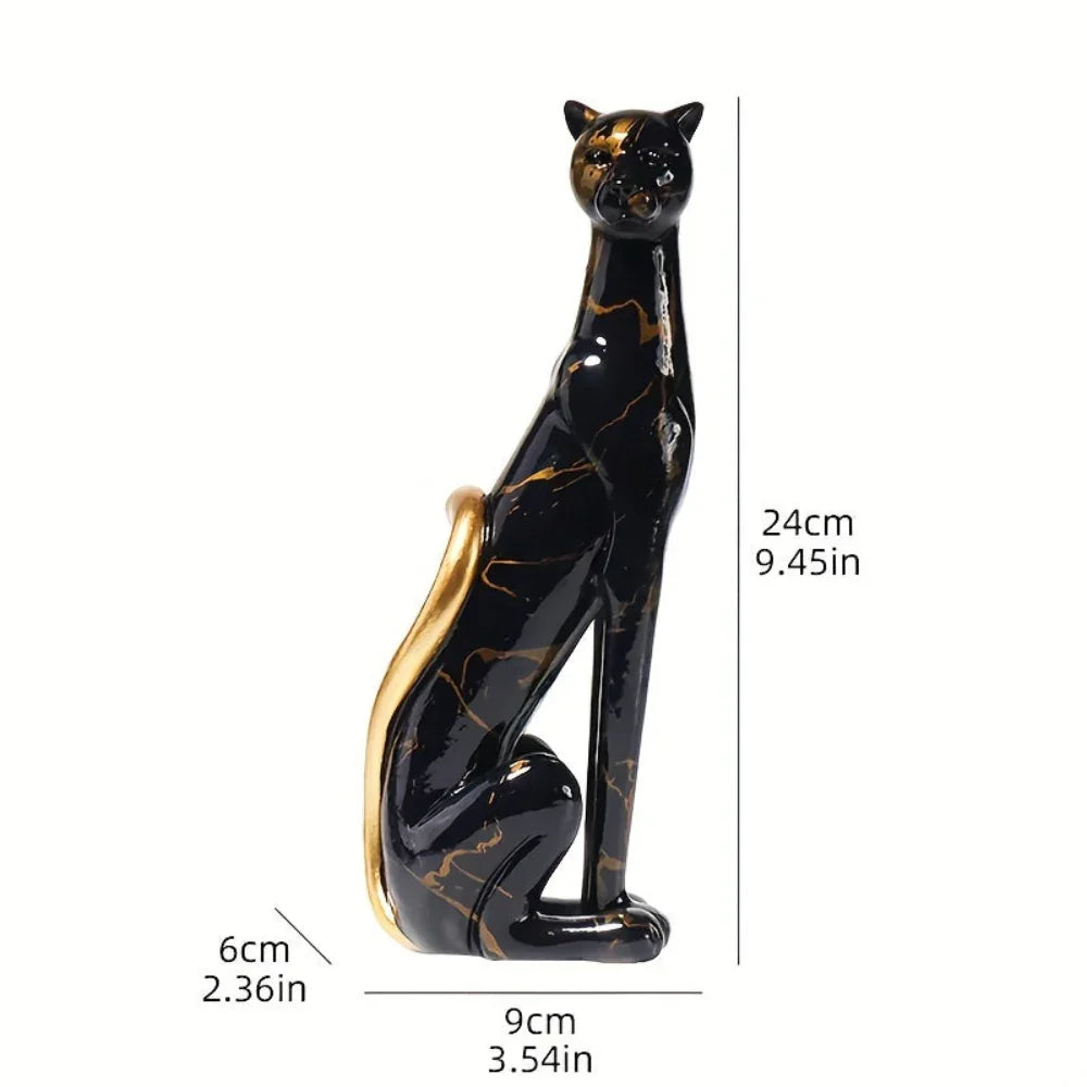 Cheetah Figurine - Colorful Water Transfer Print Animal Decor, top view - House Of Avana