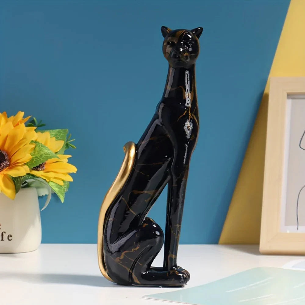 Cheetah Figurine - Colorful Water Transfer Print Animal Decor, angled view - House Of Avana