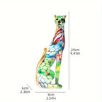 Cheetah Figurine - Colorful Water Transfer Print Animal Decor, angled view - House Of Avana