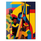 Colorful Jazz Musicians Glass Wall Art – Bold Abstract UV Print for Music Lovers-KAFCD022 Peony Atelier