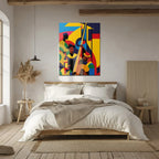 Colorful Jazz Musicians Glass Wall Art – Bold Abstract UV Print for Music Lovers-KAFCD022 Peony Atelier