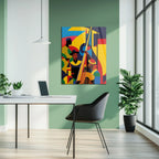Colorful Jazz Musicians Glass Wall Art – Bold Abstract UV Print for Music Lovers-KAFCD022 Peony Atelier