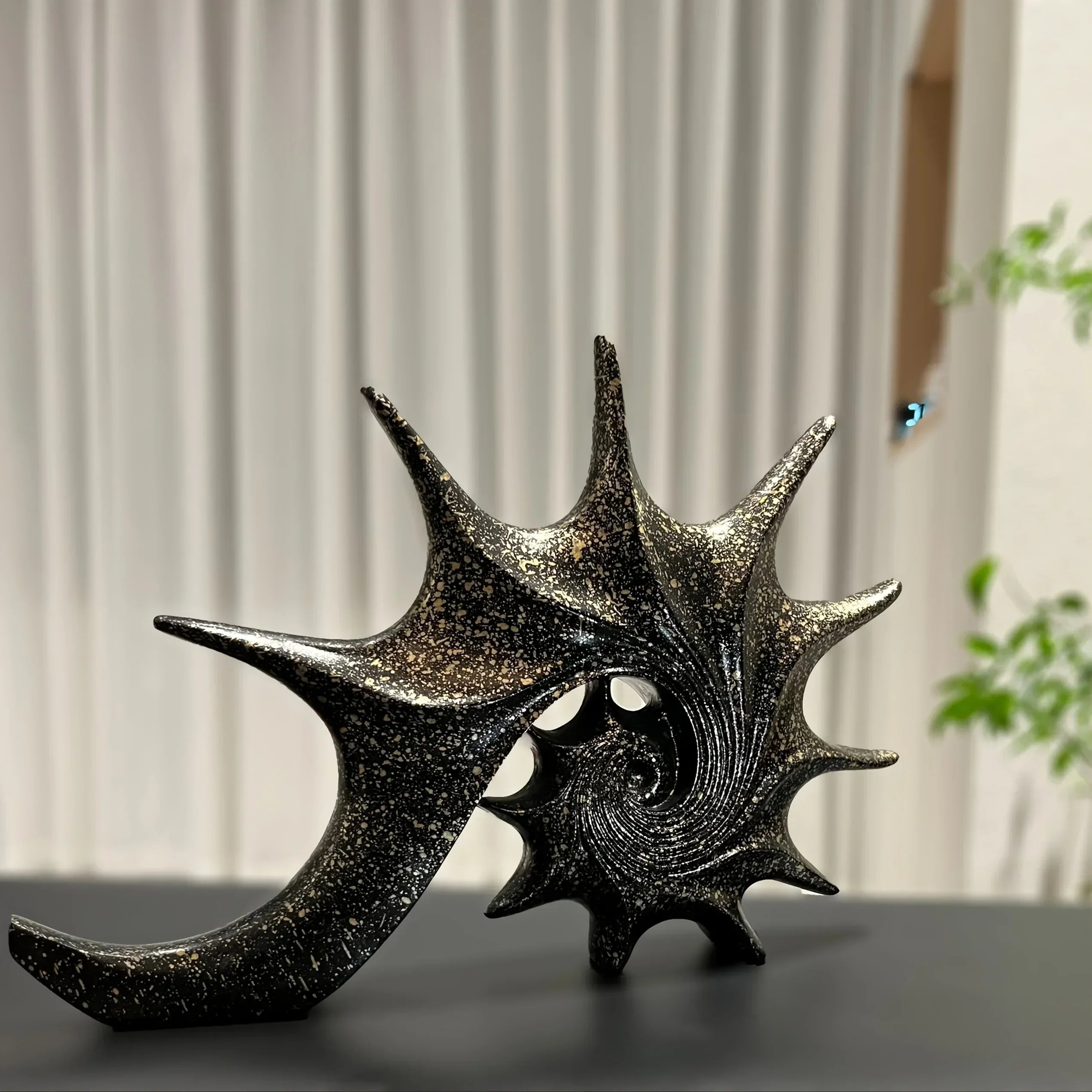 Conch Sculpture - Artistic Mediterranean Style Desktop | Abstract Sculpture | detail view | Abstract home decor | House of Avana