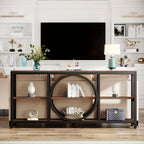 LITTLE TREE 70.9 inch Sofa Console Table, Extra Long Narrow Entryway Tables with 3 Tier Wood Storage Shelves Metal Frame for Foyer Hallway Living Room Behind Couch - House Of Avana