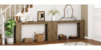 Royalcraft Extra Long 63'' Farmhouse Console Table with Storage - Solid Hardwood Modern Entryway Sofa Table, Tall Narrow Hallway Table with Natural Wood Finish, Easy Assembly for Living Room, Foyer, Behind Couch - Rustic Mode House Of Avana