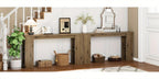 Royalcraft Extra Long 63'' Farmhouse Console Table with Storage - Solid Hardwood Modern Entryway Sofa Table, Tall Narrow Hallway Table with Natural Wood Finish, Easy Assembly for Living Room, Foyer, Behind Couch - Rustic Mode House Of Avana [[SKU:HOA-CON-005]]