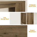 Royalcraft Extra Long 63'' Farmhouse Console Table with Storage - Solid Hardwood Modern Entryway Sofa Table, Tall Narrow Hallway Table with Natural Wood Finish, Easy Assembly for Living Room, Foyer, Behind Couch - Rustic Mode House Of Avana [[SKU:HOA-CON-005]]