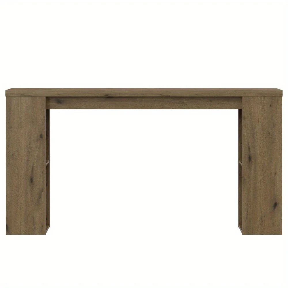 Royalcraft Extra Long 63'' Farmhouse Console Table with Storage - Solid Hardwood Modern Entryway Sofa Table, Tall Narrow Hallway Table with Natural Wood Finish, Easy Assembly for Living Room, Foyer, Behind Couch - Rustic Mode House Of Avana
