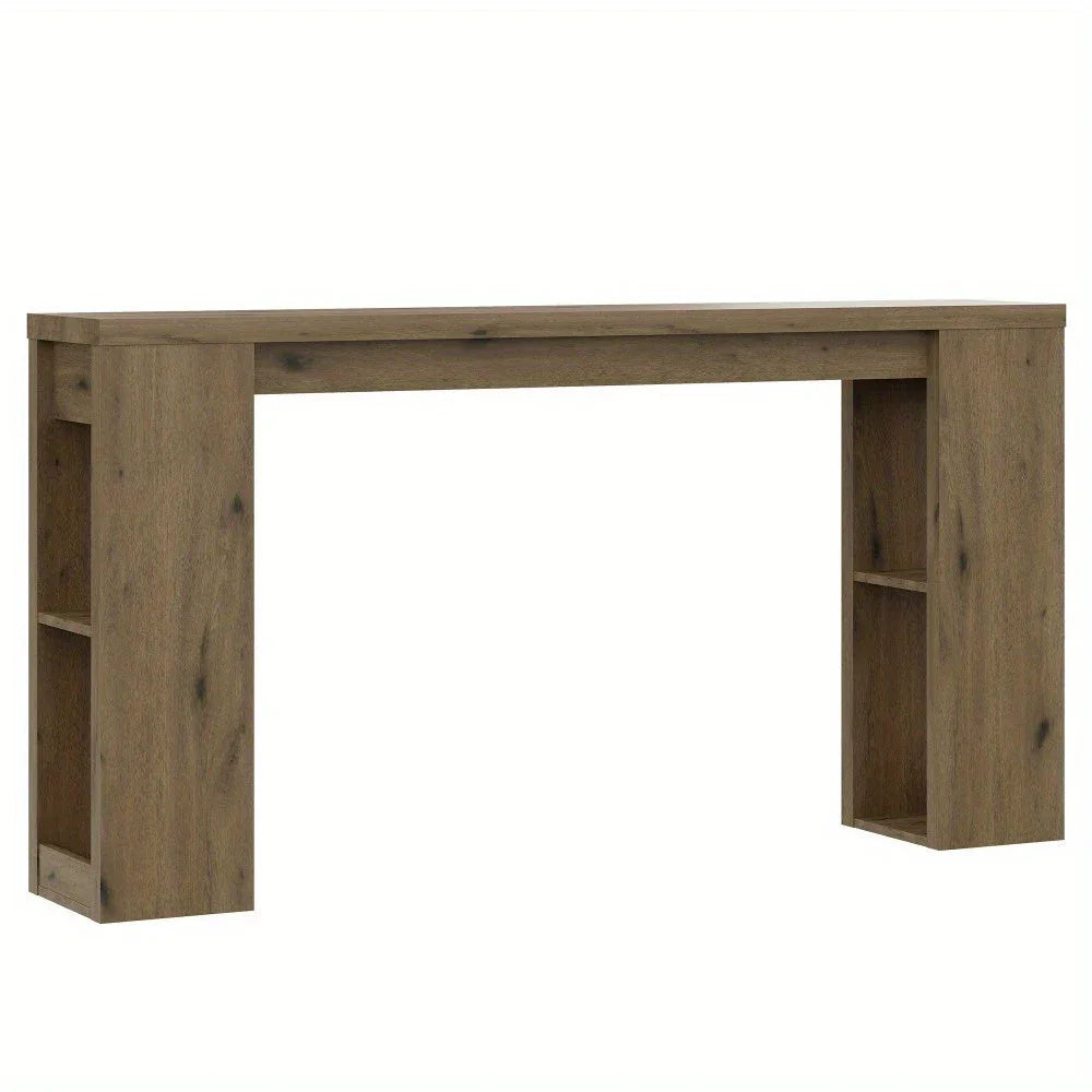Royalcraft Extra Long 63'' Farmhouse Console Table with Storage - Solid Hardwood Modern Entryway Sofa Table, Tall Narrow Hallway Table with Natural Wood Finish, Easy Assembly for Living Room, Foyer, Behind Couch - Rustic Mode House Of Avana