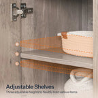 Gray, Console Table with Storage And Adjustable Shelves, Farmhouse Console Table with Storage, Sofa Table Behind The Sofa, Suitable for Entryway, Foyer, Hallway House Of Avana [[SKU:HOA-CON-006]]