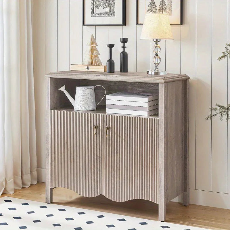 Gray, Console Table with Storage And Adjustable Shelves, Farmhouse Console Table with Storage, Sofa Table Behind The Sofa, Suitable for Entryway, Foyer, Hallway House Of Avana [[SKU:HOA-CON-006]]