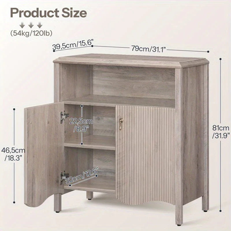 Gray, Console Table with Storage And Adjustable Shelves, Farmhouse Console Table with Storage, Sofa Table Behind The Sofa, Suitable for Entryway, Foyer, Hallway House Of Avana [[SKU:HOA-CON-006]]