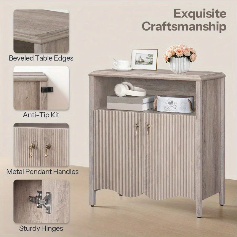 Gray, Console Table with Storage And Adjustable Shelves, Farmhouse Console Table with Storage, Sofa Table Behind The Sofa, Suitable for Entryway, Foyer, Hallway House Of Avana [[SKU:HOA-CON-006]]