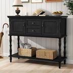 Console Table With 2 Drawers, Retro Entryway Table With 2 Door Cabinets And Open Storage Shelf, Narrow Long Sofa Table, Behind Couch Table For Living Room, Foyer And Hallway House Of Avana [[SKU:HOA-CON-400]]