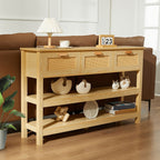 Classic Wooden Console Table with Drawers and Shelves, Hardwood MDF Entrance Desk, Elegant Storage Solution, with Ample Storage Space for Entryway, Living Room, and More House Of Avana