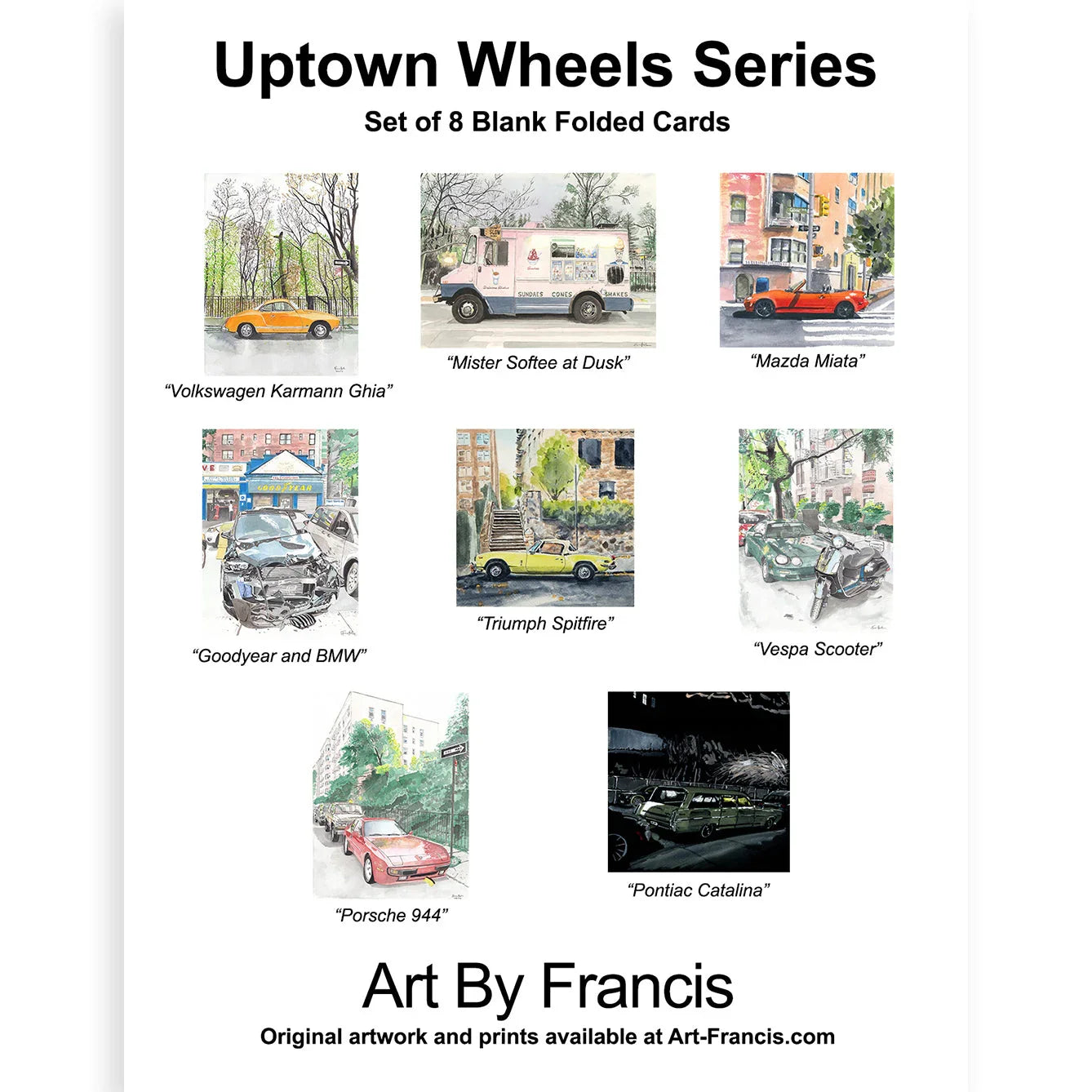 Notecards - Uptown Wheels (8-pack)