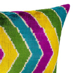 Copacabana Silk Velvet Ikat Throw Pillow Cover X 24, side view - House Of Avana