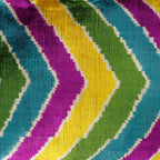 Copacabana Silk Velvet Ikat Throw Pillow Cover X 24, detail shot - House Of Avana