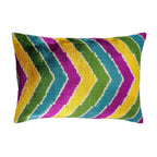 Copacabana Silk Velvet Ikat Throw Pillow Cover X 24, front view - House Of Avana