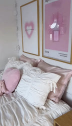 Coquette Ruffle Ribbon Ties Duvet Cover / Pink Ever Lasting