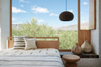 Linear Organic Wool and Silk Throw Pillow Kanju Interiors