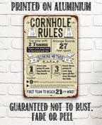 Cornhole Rules - Metal Sign Lone Star Art