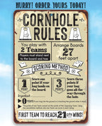 Cornhole Rules - Metal Sign Lone Star Art