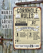 Cornhole Rules - Metal Sign Lone Star Art