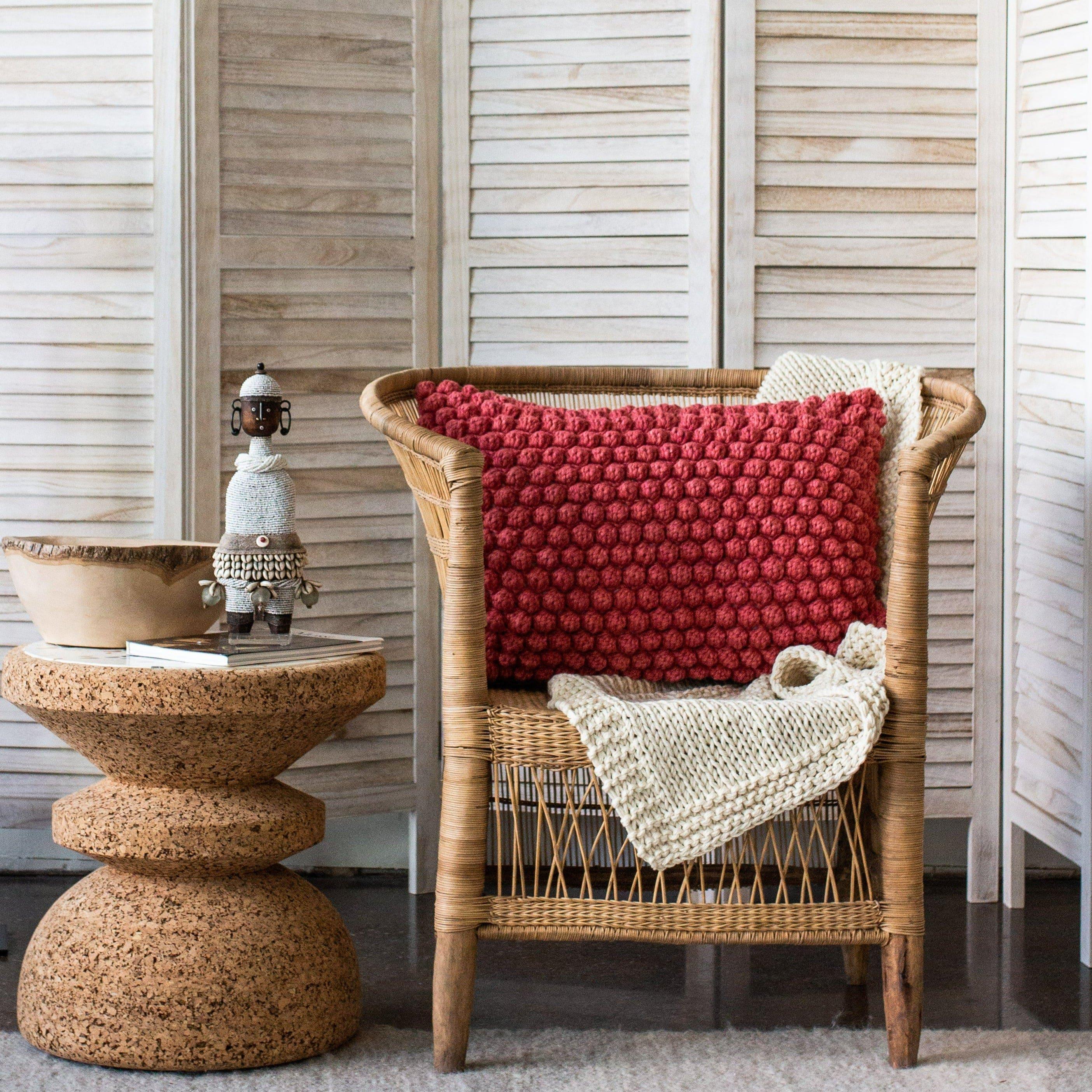 Cotton Bobbles Textured Throw Pillow - House Of Avana