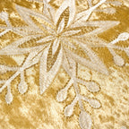 Cotton Christmas Pillow Cover 18x18 Inches, White with Golden Snowflake Design - House Of Avana
