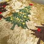 Cotton Christmas Pillow Cover 18x18 Inches, White with Golden Snowflake Design - House Of Avana