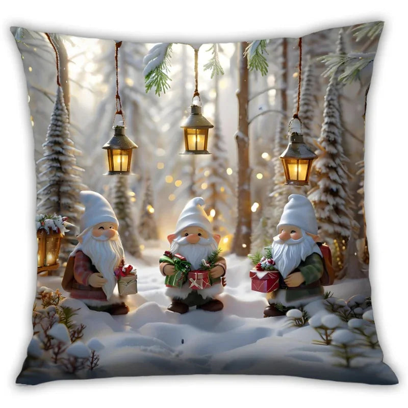 Cotton Christmas Pillow Covers, Santa Claus Pattern, Nordic Style Home Decor - House Of Avana