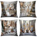 Cotton Christmas Pillow Covers, Santa Claus Pattern, Nordic Style Home Decor - House Of Avana [[SKU:HOA-CUS-019]]