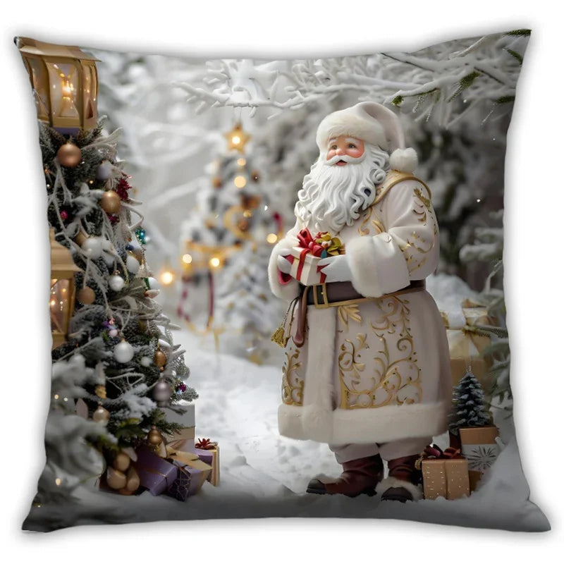 Cotton Christmas Pillow Covers, Santa Claus Pattern, Nordic Style Home Decor - House Of Avana
