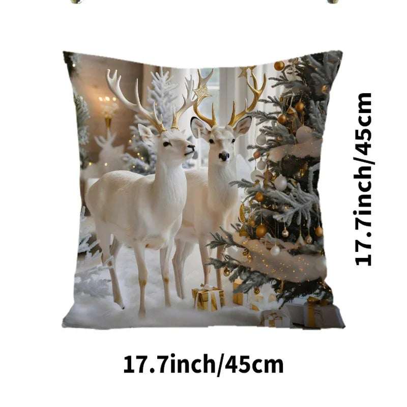 Cotton Christmas Pillow Covers, Santa Claus Pattern, Nordic Style Home Decor - House Of Avana