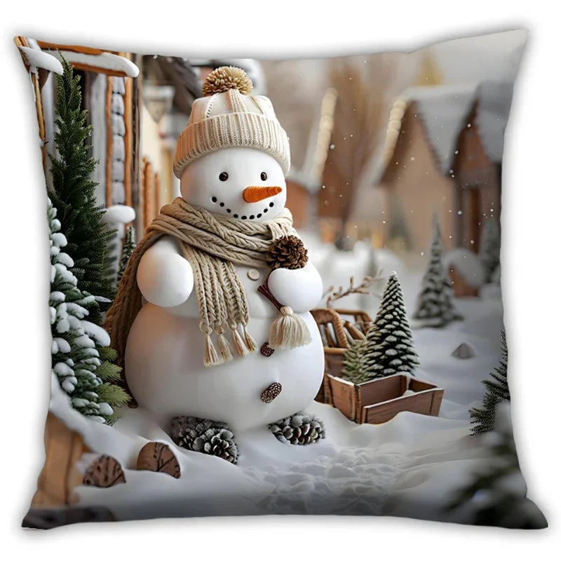 Cotton Christmas Pillow Covers, Santa Claus Pattern, Nordic Style Home Decor - House Of Avana
