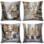 Cotton Christmas Pillow Covers, Santa Claus Pattern, Nordic Style Home Decor - House Of Avana