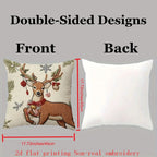 Cotton Pillow Covers with Embroidered Christmas Tree, 17.72" X 17.72" Zipper Cushion Cover - House Of Avana