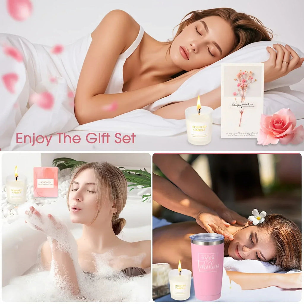 Cotton Spa Gift Set with Rejuvenating Essentials, side view - House Of Avana [[SKU:HOA-GFT-004]]