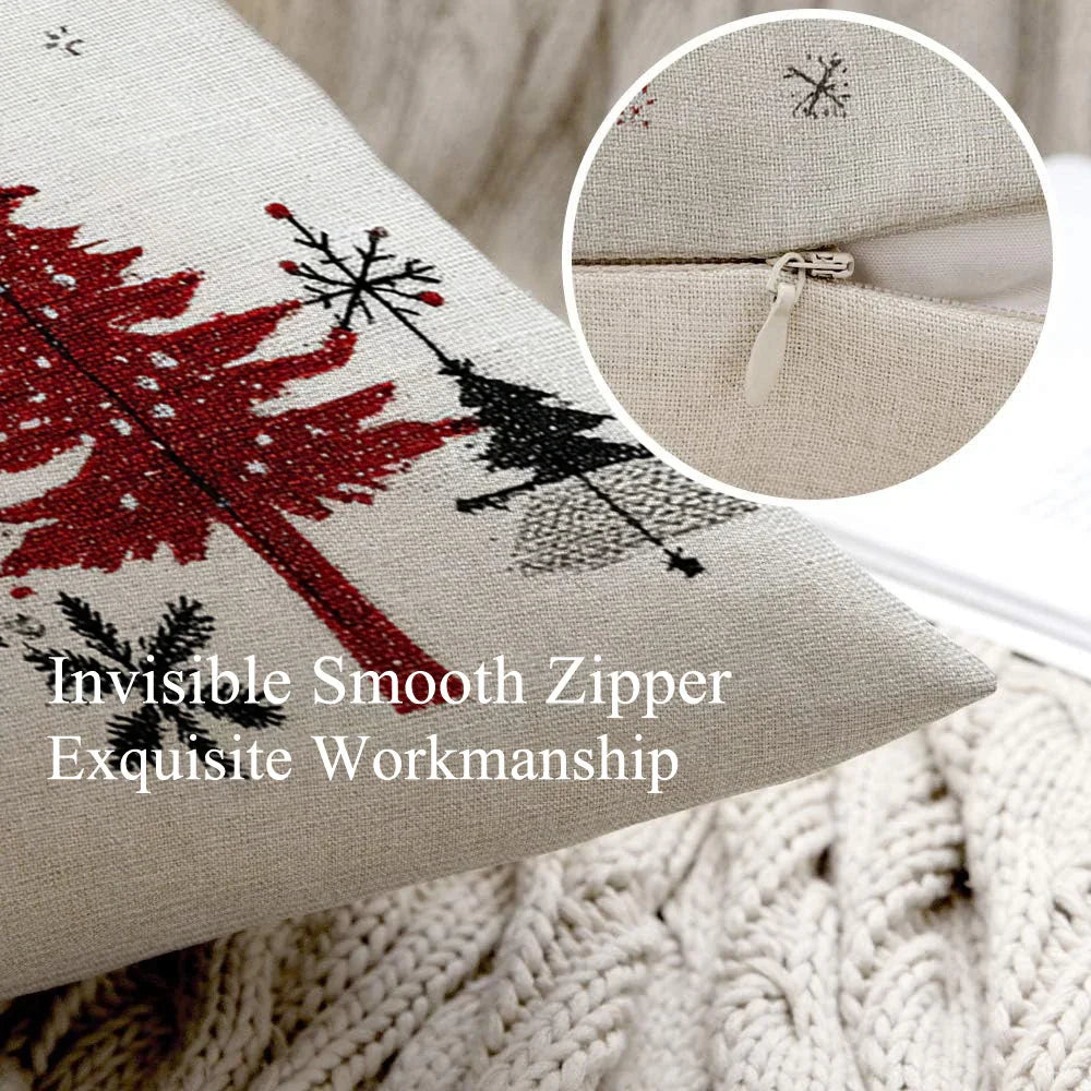 Cotton Throw Covers, Beige Snowflake Design, 40.64x45.72 Cm Single-sided Printed Pink and White - House Of Avana