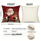 Cotton Throw Pillow Covers, Zipper Closure, 45.72x45.72 Cm, Retro Christmas Designs - House Of Avana