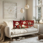 Cotton Throw Pillow Covers, Zipper Closure, 45.72x45.72 Cm, Retro Christmas Designs - House Of Avana