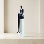 Abstract Seated Figure Statue Metal Sculpture Home Decor