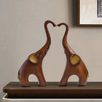 Creative Wood Grain Elephant Figurine Set | Animal Sculpture | lifestyle | Traditional home decor | House of Avana