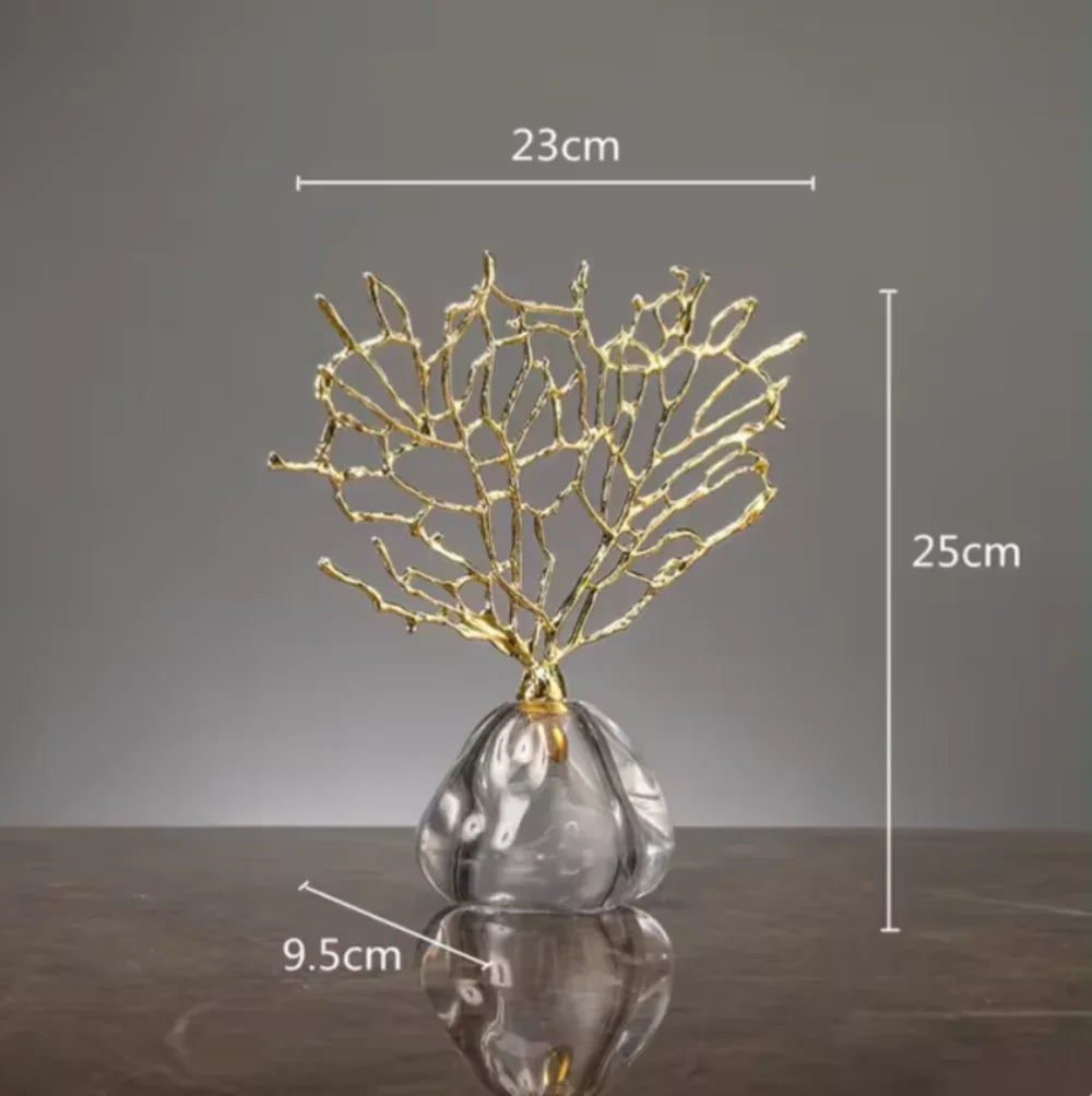Crystal Golden Coral Handmade Decor - House Of Avana
