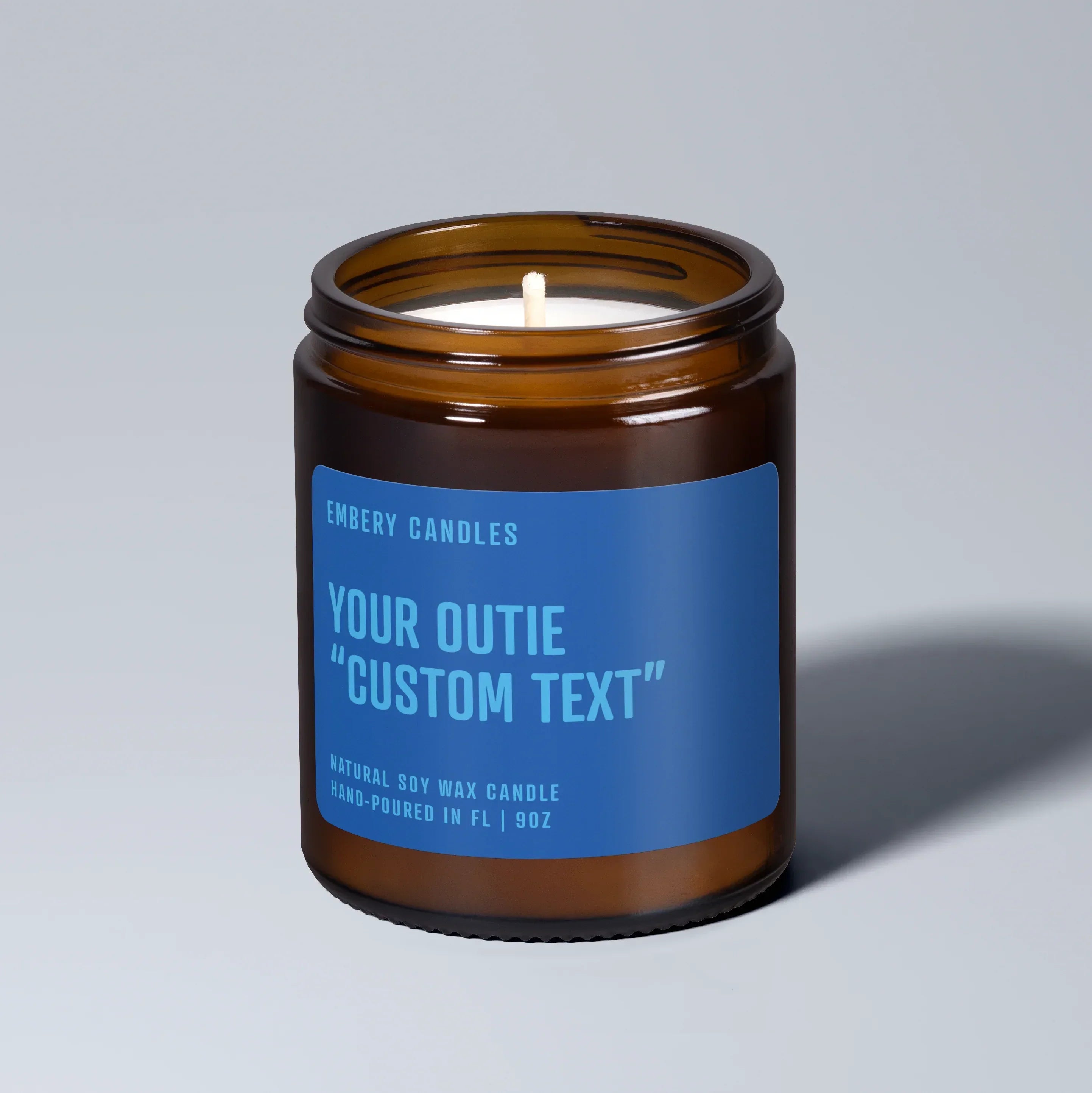 Custom Outie Wellness Fact | Soy Wax Scented Candle, front view - House Of Avana