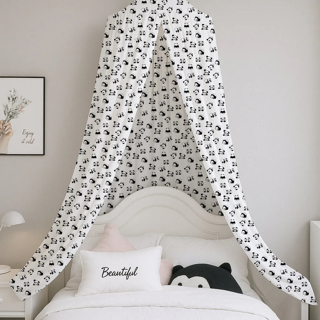Cute-Panda Printed Canopy PushpLinen