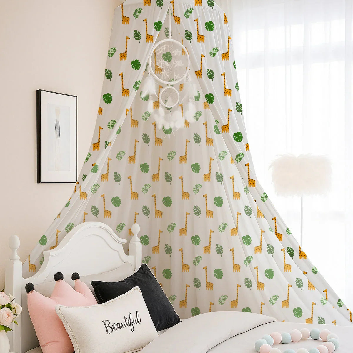 Cute Giraffe Printed Canopy PushpLinen