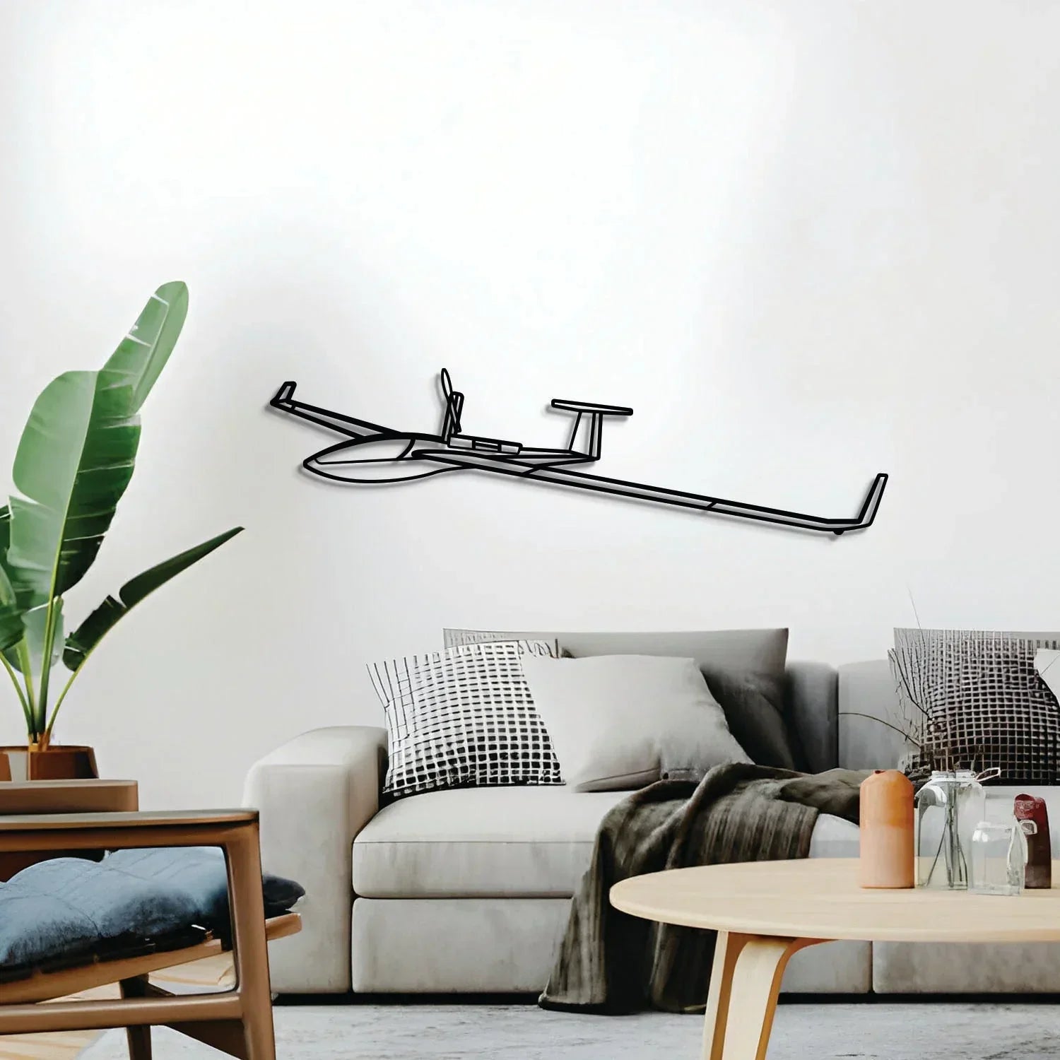 Dg-800b Angle Metal Aircraft Wall Art - Ncp0547, back view - House Of Avana