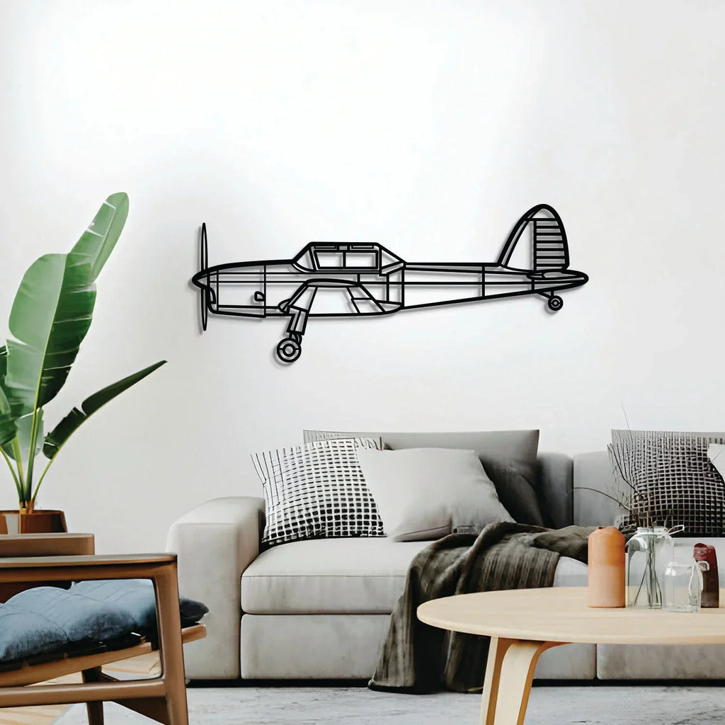 Dhc-1 Chipmunk Metal Aircraft Wall Art - Ncp0548, back view - House Of Avana